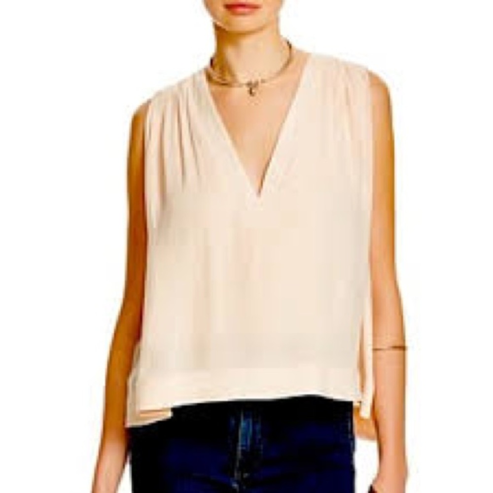 Free People Cream Sleeveless Top